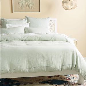 Anthropologie Linen Queen Duvet Cover